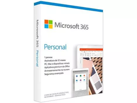 Microsoft 365 Personal 2020 Office 365 Apps 1tb - 1 Usuário Assinatura Anual